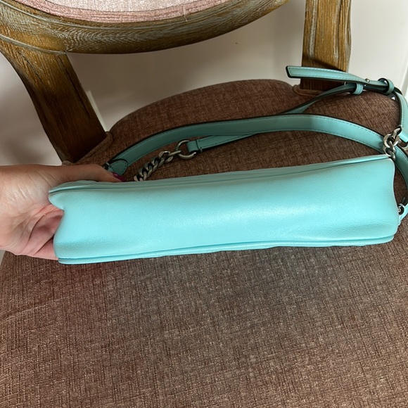 TORY BURCH Kira Small Chevron Shoulder Bag - Light Blue - Picture 7 of 9